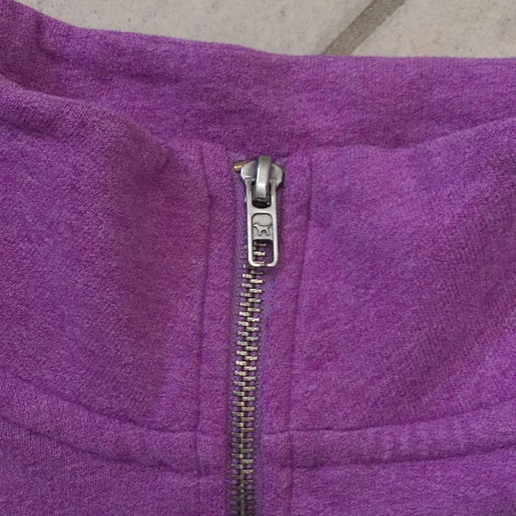 Purple Zip-Up Crewneck PINK Sweater - Picture 4 of 6